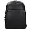Piquadro Black Leather Backpack In Black