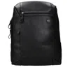 Piquadro Black Leather Backpack In Black