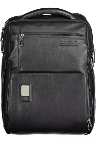 Piquadro Black Leather Backpack