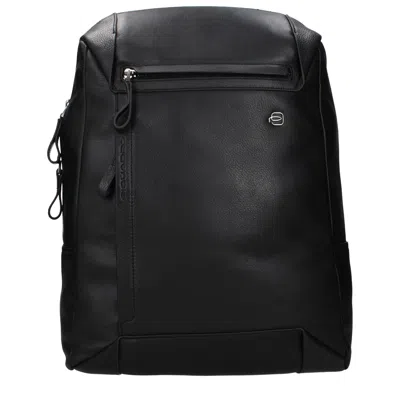 Piquadro Black Leather Men's Backpack