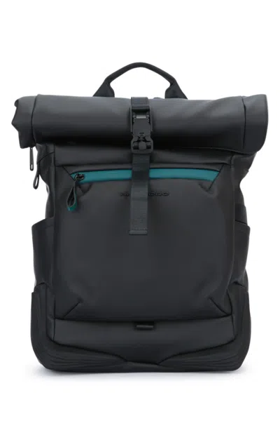 Piquadro Black Logo Backpack