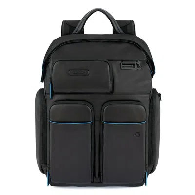 Piquadro , Blue Square, Leather, Backpack, Black, Ca5573b2v, Unisex, Size L Gwlp3