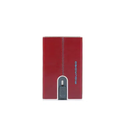 Piquadro , Blue Square, Leather, Card Holder, Square Sliding System With Money Clip, Pp5358b2r-r, Red