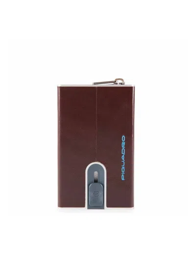 Piquadro , Blue Square, Leather, Card Holder, Square Sliding System With Zipped Coin Pocket, Pp5359b2