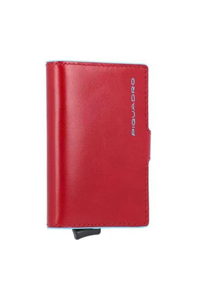 Piquadro , Blue Square, Leather, Wallet, Rfid Anti-fraud Protection, 42023100, Red, For Men Gwlp3