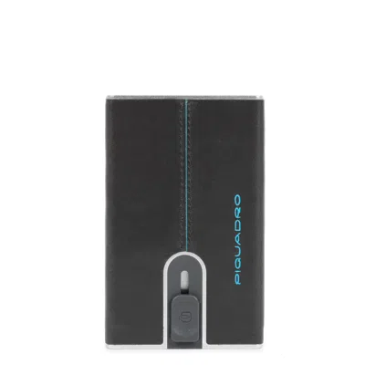 Piquadro , Blue Square, Leather, Wallet, Square Sliding System With Money Clip, Pp5358b2r-n, Black, F