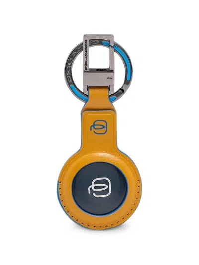 Piquadro Bluetooth Tracker Leather Keychain In Multi
