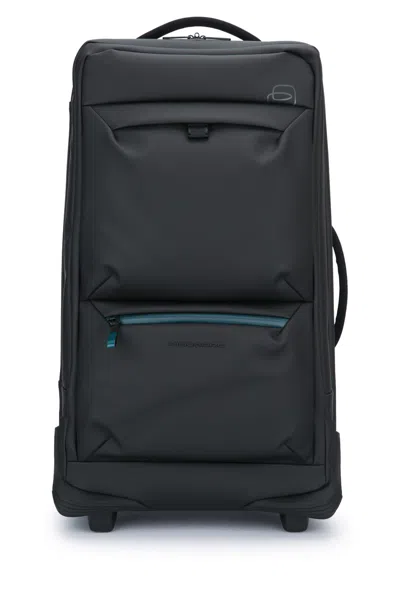 Piquadro Borsone Trolley 2 Ruote In Tessuto Riciclato In Black