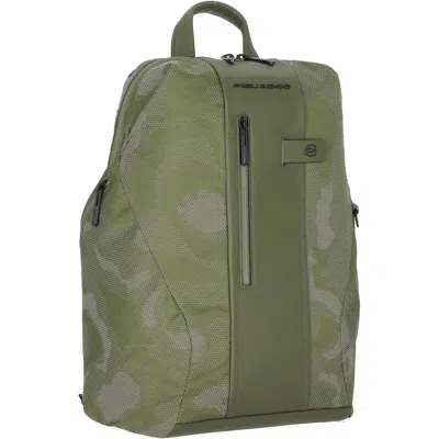 Piquadro , Brief 2, Nylon And Leather, Backpack, Green, Laptop And Ipad Compartment, For Men, 30 X 41 In Burgundy
