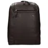 Piquadro Logo-plaque Leather Backpack In Brown