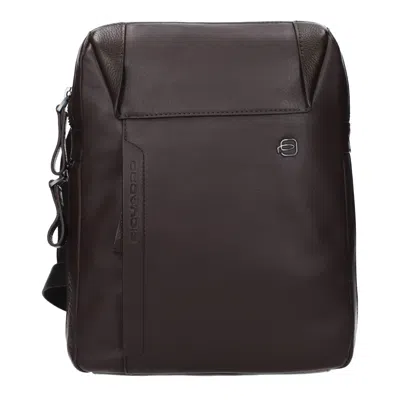 Piquadro Brown Leather Crossbody Bag