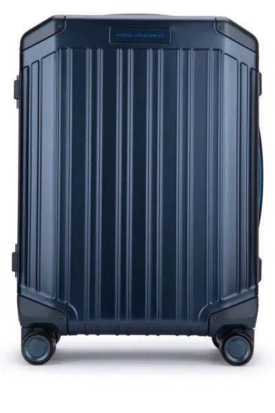 Piquadro Aluminum Cabin Bag Vertical Ridges In Black
