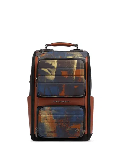 Piquadro Camouflage-print Laptop Backpack In Multi