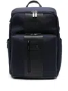 Piquadro Canvas Backpack In Blue