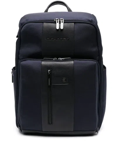 Piquadro Canvas Backpack In Blue