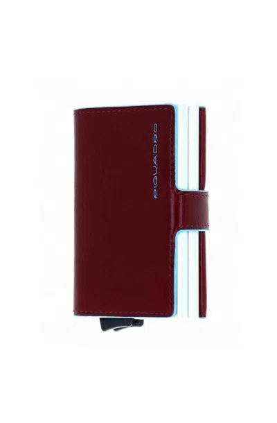 Piquadro Card Holder  Blue Square Brown Leather - Pp5472b2r-mo