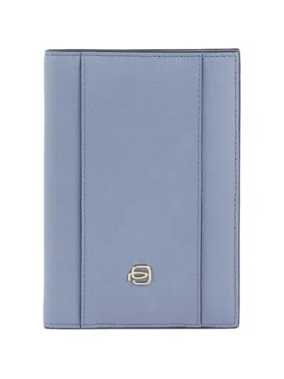 Piquadro Circle Passport Holder In Blue