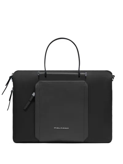 Piquadro Circle Slim Laptop Bag In Black