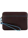 Piquadro Leather Clutch Bag In Multicolor