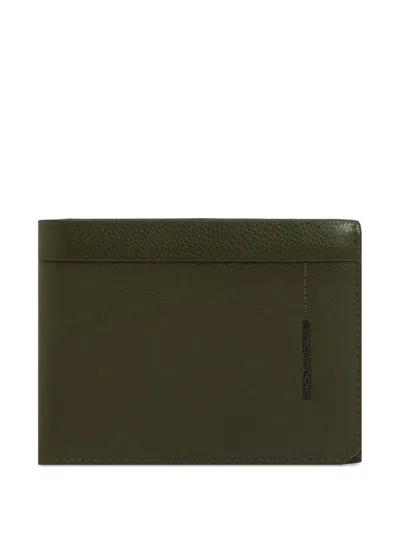 Piquadro Coin Pocket Leather Wallet In Purple