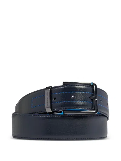 Piquadro Contrast-stitch Belt In Blue