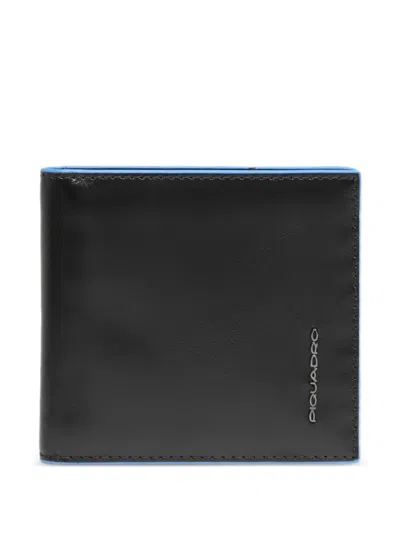 Piquadro Contrast-trim Money Clip Wallet In Black