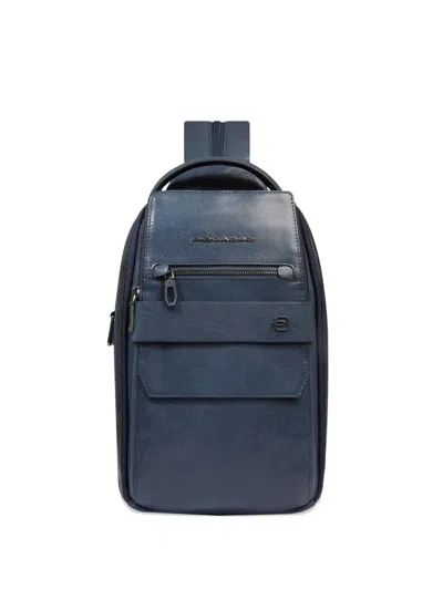Piquadro Convertible Zip-pocket Backpack Bag In Blue