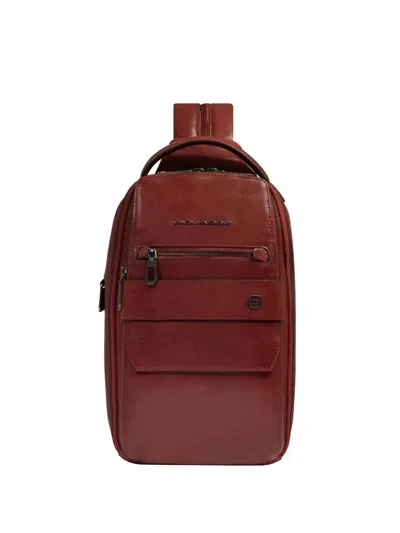Piquadro Convertible Zip-pocket Backpack Bag In Red