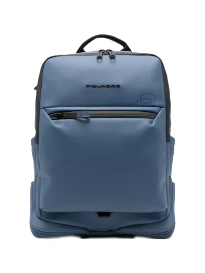 Piquadro Corner 2.0 Zip Backpack In Blue