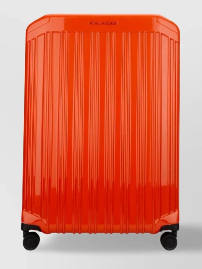 Piquadro Durable Hardshell Four-wheel Travel Companion In Orange
