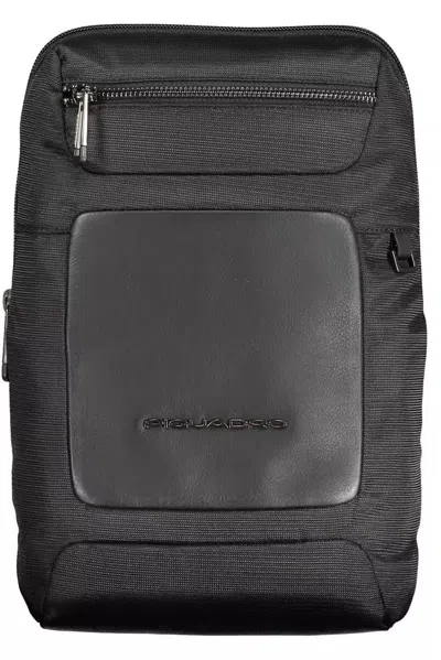 Piquadro Eco-conscious Sleek Shoulder Bag In Black