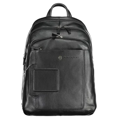 Piquadro Black Leather Men Men's Backpack