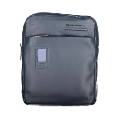 Piquadro Elegant Leather Shoulder Bag With Contrasting Men's Accents In Gray