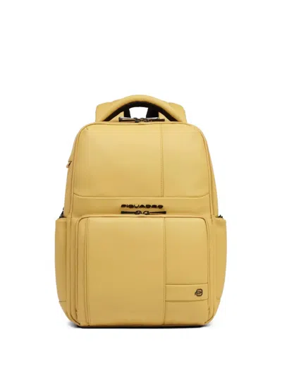 Piquadro Expandable Backpack In Yellow