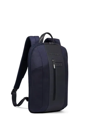 Piquadro Expandable Laptop Backpack In Blue