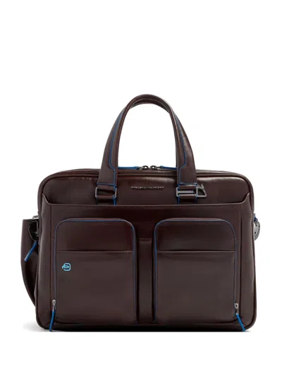 Piquadro Expandable Laptop Bag In Brown