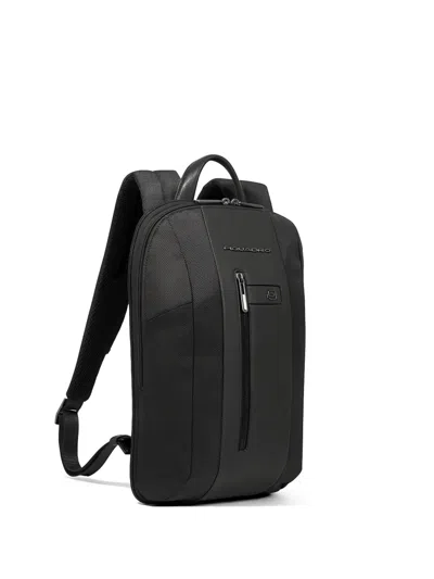 Piquadro Expandable Slim Backpack In Black