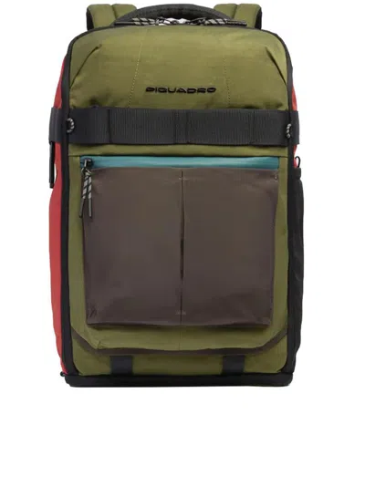 Piquadro Fabric Backpack Carrying Pc 15.60" Bags In Multicolor