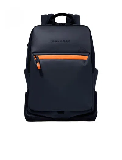 Piquadro Fabric Backpack For 14" Laptop In Blue