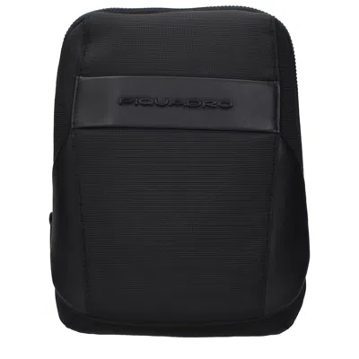 Piquadro Fabric Crossbody Women's Bag In Black