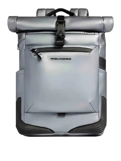 Piquadro Fabric Roll-top Backpack In Gray