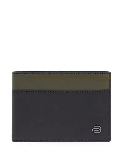 Piquadro Flip-up Id Window Leather Wallet In Black