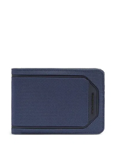 Piquadro Flip-up Id Window Wallet In Blue