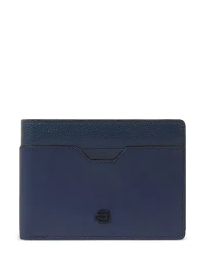 Piquadro Flip-up Id Window Wallet In Blue