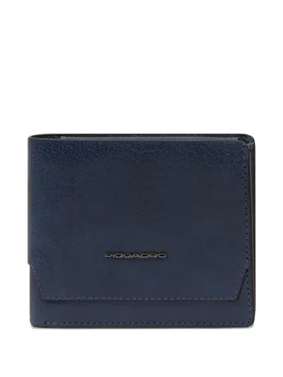Piquadro Flip-up Id-window Wallet In Blue