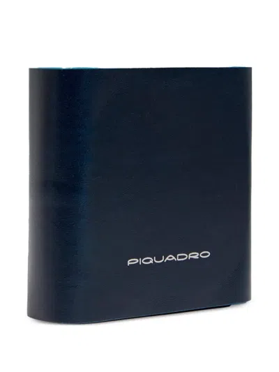 Piquadro Folding Leather Wireless Charging Base In Gold