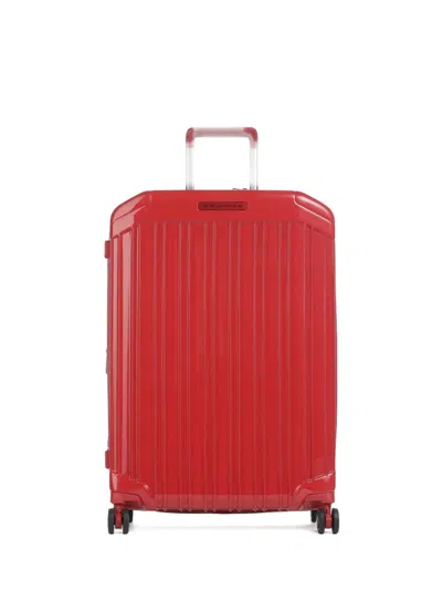 Piquadro Four-wheel Trolley In Red