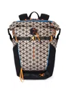 Piquadro Geometric-pattern Roll-top Backpack In Brown