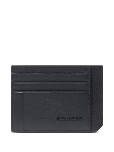 Piquadro Grained Leather Card Holder In Black