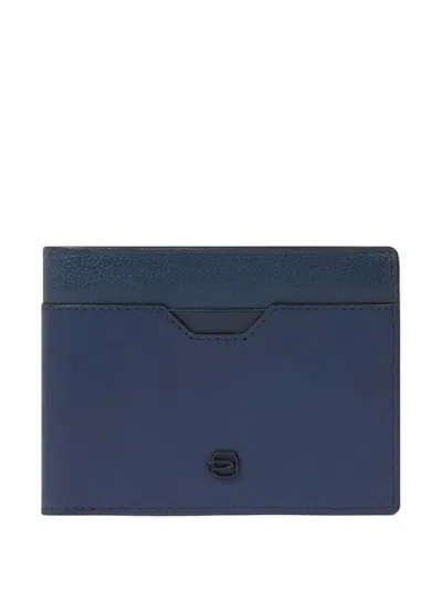 Piquadro Grained Leather Wallet In Black